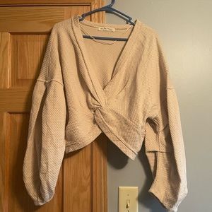 Free People Cropped Twisted Shirt